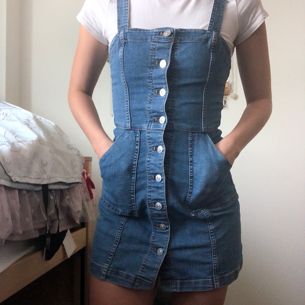 Denim button down dress